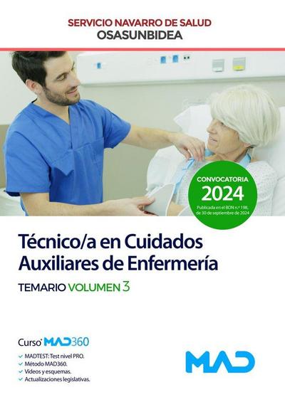 Técnico/a en Cuidados Auxiliares de Enfermería (T.C.A.E.). Temario volumen 3. Servicio Navarro de Salud (Osasunbidea)