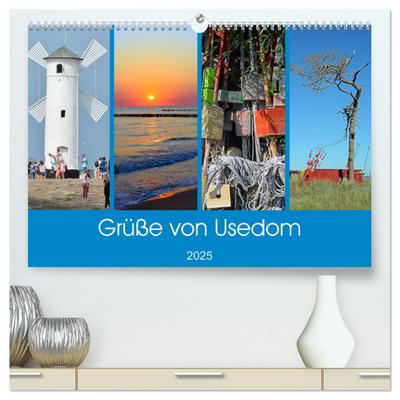 Grüße von Usedom (hochwertiger Premium Wandkalender 2025 DIN A2 quer), Kunstdruck in Hochglanz