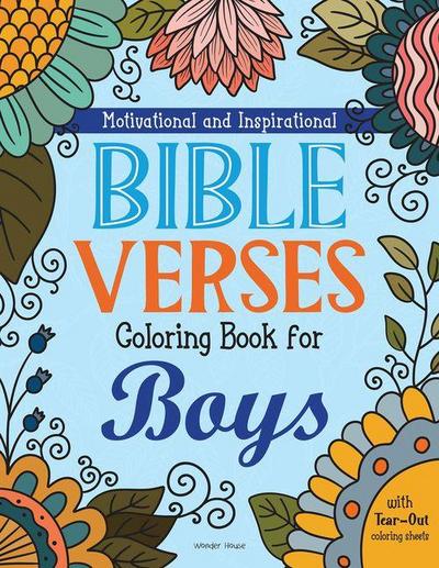 Motivational and Inspirational Bible Verses Coloring Book for Boys
