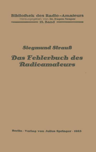 Das Fehlerbuch des Radioamateurs