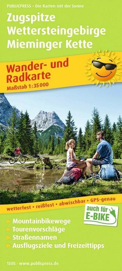 Zugspitze - Wettersteingebirge - Mieminger Kette. Wander- und Radkarte 1 : 35 000