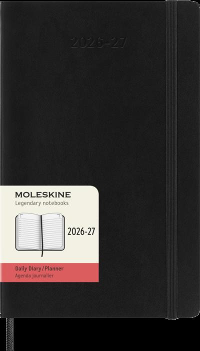 Moleskine 18 Monate Tagesnotizkalender 2026/2027, L/A5, 1 Tag = 1 Seite, Weicher Einband, Schwarz