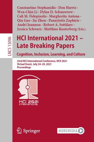 HCI International 2021 - Late Breaking Papers: Cognition, Inclusion, Learning, and Culture