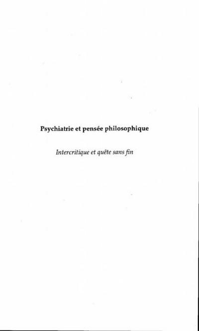 Psychiatrie et Pensee Philosophique