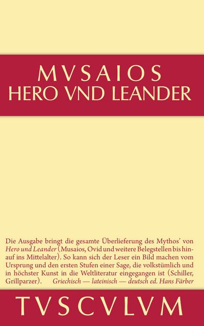 Hero und Leander und die weiteren antiken Zeugnisse