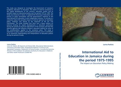 International Aid to Education in Jamaica during the period 1975-1995