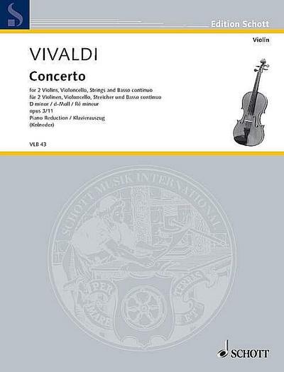 L’Estro Armonico: Concerto grosso d-Moll. op. 3/11. RV 565 / PV 250. 2 Violinen, Violoncello obl., Streicher und Basso continuo. Klavierauszug mit Solostimmen. (Edition Schott)