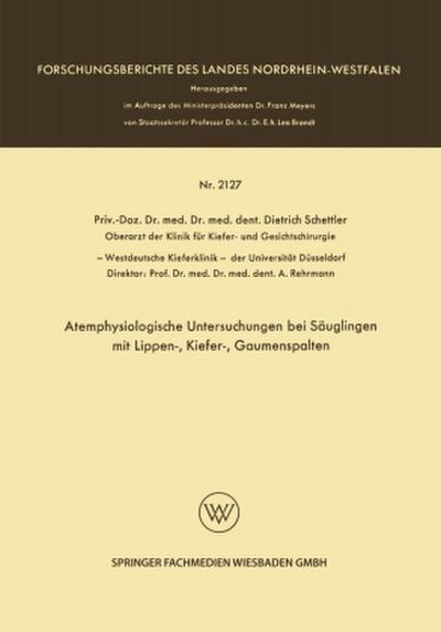 Atemphysiologische Untersuchungen bei Säuglingen mit Lippen-, Kiefer-, Gaumenspalten