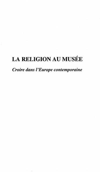 LA RELIGION AU MUSEE