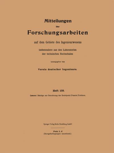 Mitteilungen über Forschungsarbeiten auf dem Gebiete des Ingenieurwesens