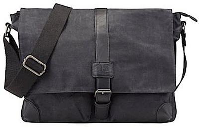 Aktentasche Thunder, Laptoptasche für 12 Zoll Notebooks, Schultertasche mit Tabletfach aus Canvasleder, Umhängetasche mit Einsteckfächern, Trolleyband und verstellbarem Schultergurt, 28 x 39 x 10 cm