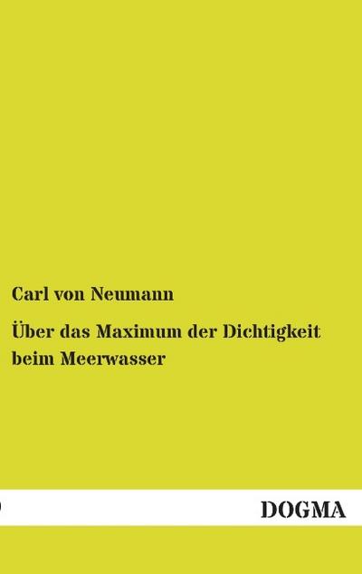 Über das Maximum der Dichtigkeit beim Meerwasser