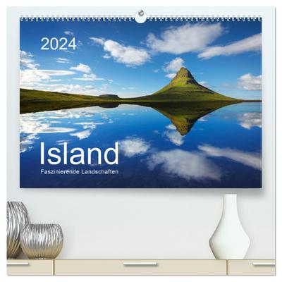 ISLAND 2024 - Faszinierende Landschaften (hochwertiger Premium Wandkalender 2024 DIN A2 quer), Kunstdruck in Hochglanz