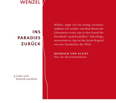Wenzel, H: Ins Paradies zurück/CD