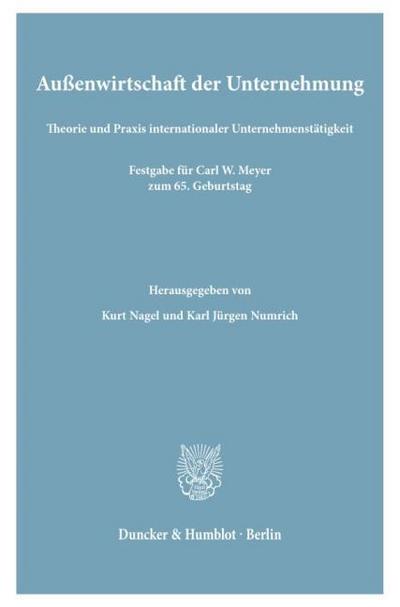 Außenwirtschaft der Unternehmung.