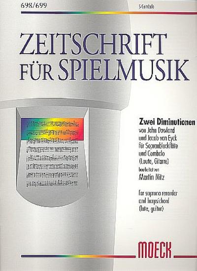 2 Diminutionen für Sopranblockflöte und Cembalo (Laute, Gitarre)