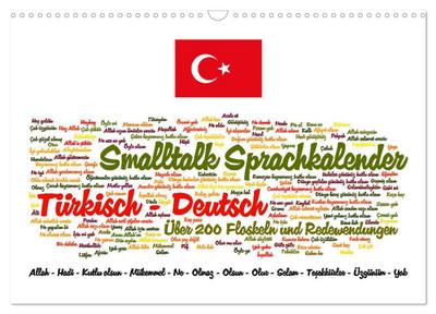 Smalltalk Sprachkalender Türkisch-Deutsch (Wandkalender 2026 DIN A3 quer), CALVENDO Monatskalender