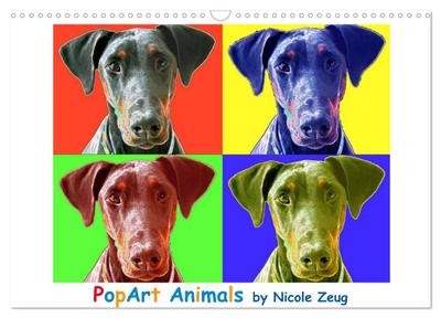 PopArt Animals (Wandkalender 2024 DIN A3 quer), CALVENDO Monatskalender