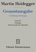 Gesamtausgabe. 4 Abteilungen / Ontologie. Hermeneutik der Faktizität