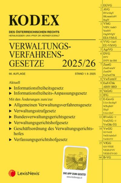 KODEX Verwaltungsverfahrensgesetze (AVG) 2025/26 - inkl. App