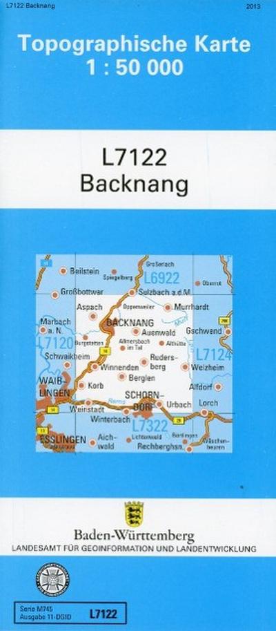 L7122 Backnang: Zivilmilitärische Ausgabe TK50 (Topographische Karte 1:50 000 (TK50))