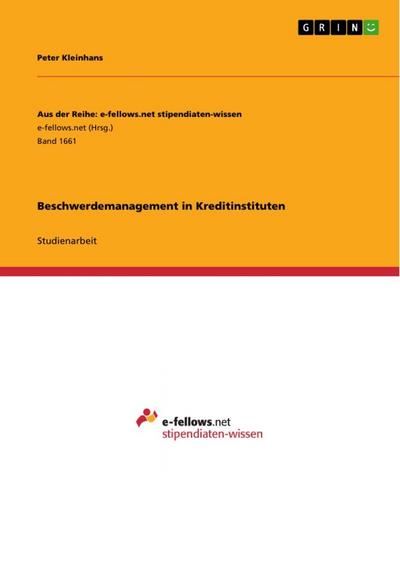 Beschwerdemanagement in Kreditinstituten - Peter Kleinhans