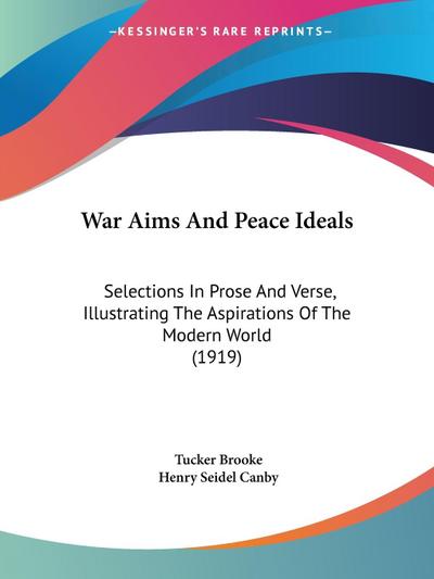 War Aims And Peace Ideals