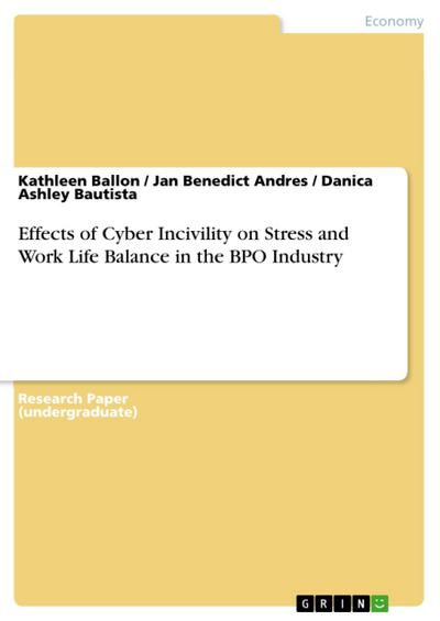 Effects of Cyber Incivility on Stress and Work Life Balance in the BPO Industry