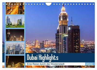 Dubai Highlights (Wandkalender 2026 DIN A4 quer), CALVENDO Monatskalender