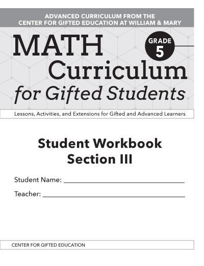 Math Curriculum for Gifted Students