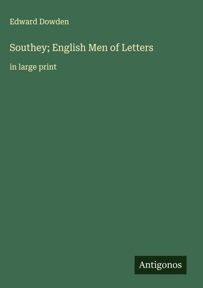 Southey; English Men of Letters
