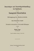 Dauerträger und Dauerträgerbehandlung bei Diphtherie
