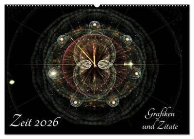 Zeit 2026 - Grafiken und Zitate (Wandkalender 2026 DIN A2 quer), CALVENDO Monatskalender