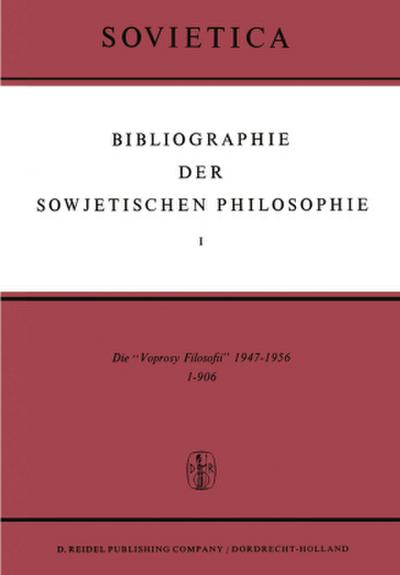 Bibliographie Der Sowjetischen Philosophie