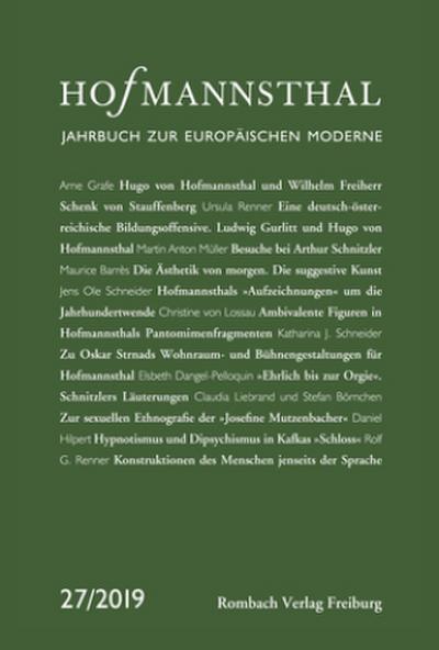 Hofmannsthal-Jahrbuch Hofmannsthal - Jahrbuch zur Europäischen Moderne