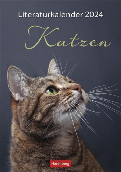 Literaturkalender Katzen Wochen-Kulturkalender 2024. 53 Katzenporträts und katzenverliebte Literaturauszüge in einem Wochenkalender 2024. Dekorativer Kalender für Katzenliebhaber