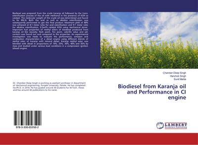 Biodiesel from Karanja oil and Performance in CI engine