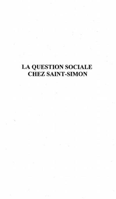 Question sociale chez saint-simon