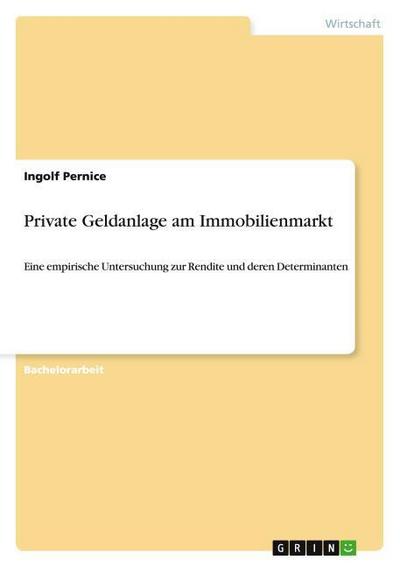 Private Geldanlage am Immobilienmarkt