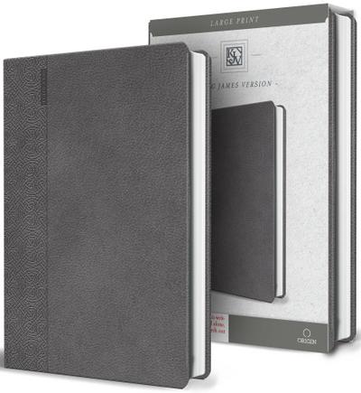 KJV Large Print Handy Size Gray Imitation Leather