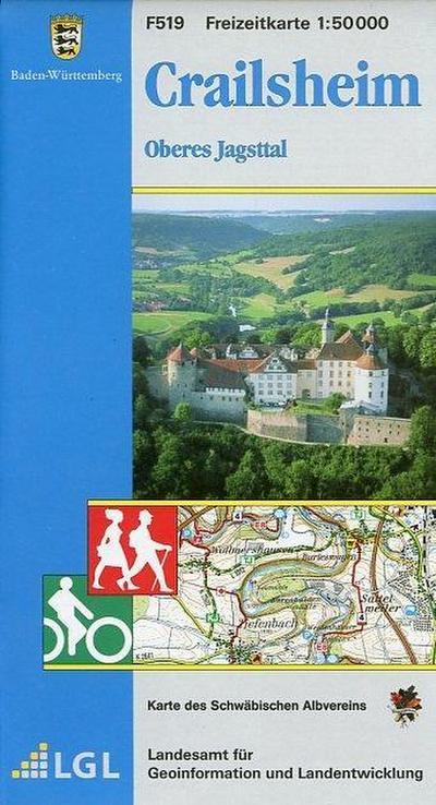 Topographische Freizeitkarte Baden-Württemberg Crailsheim, Oberes Jagsttal