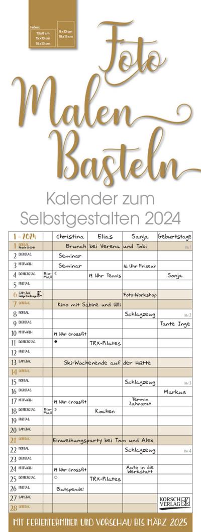 Foto-Malen-Basteln Familientimer gold 2024