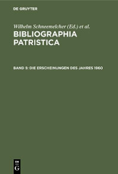 Die Erscheinungen des Jahres 1960