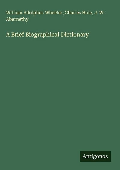 A Brief Biographical Dictionary