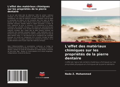 L’effet des matériaux chimiques sur les propriétés de la pierre dentaire