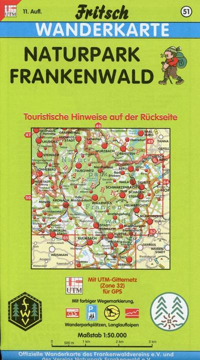 Naturpark Frankenwald 1 : 50 000. Fritsch Wanderkarte