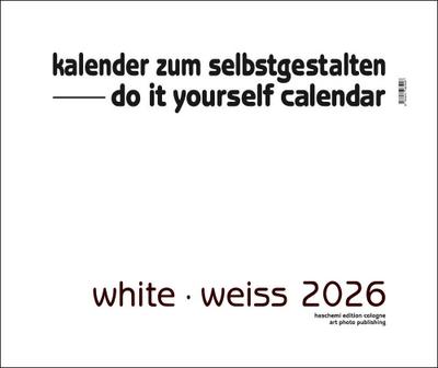 White  Weiss 2026  Blanko Gross XL Format