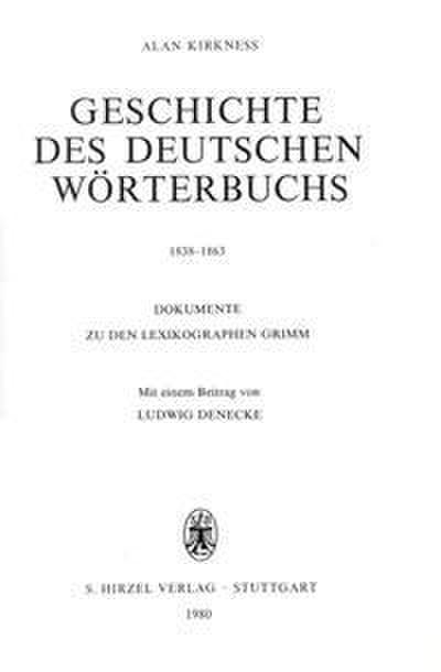 Geschichte des Deutschen Wörterbuchs 1838-1863