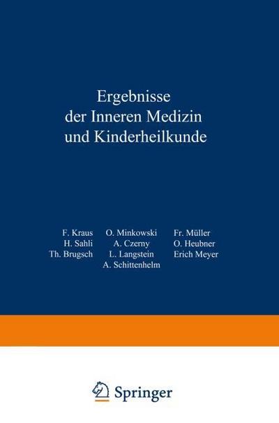 Ergebnisse der inneren Medizin und Kinderheilkunde