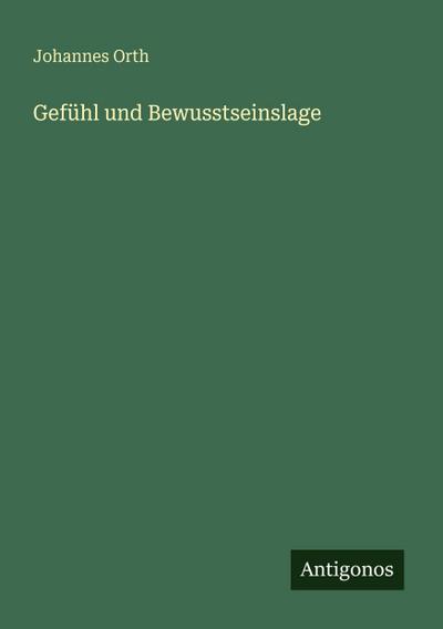 Gefühl und Bewusstseinslage